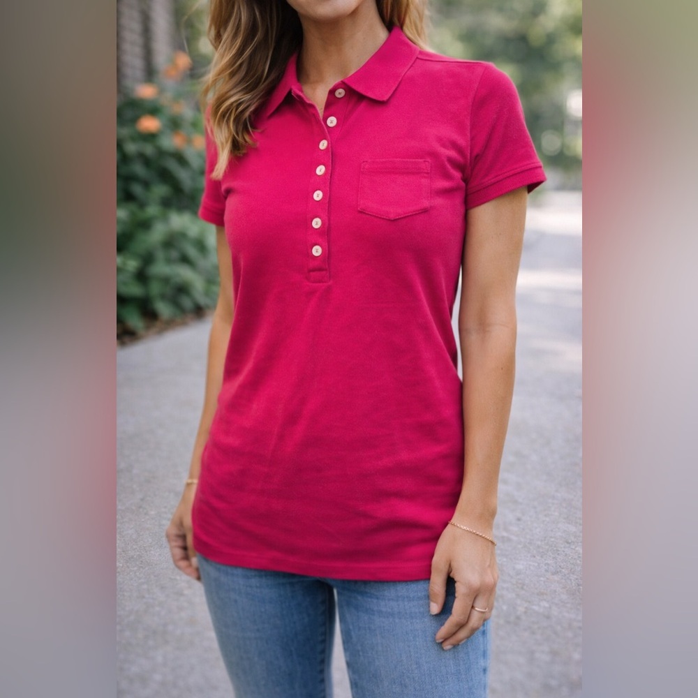 Gap‎ Fit Pink Short Sleeve Collared Polo Shirt Size XS